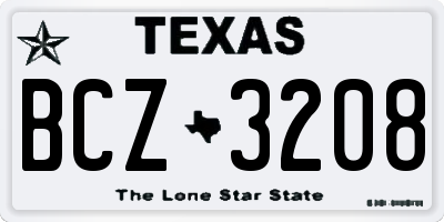 TX license plate BCZ3208