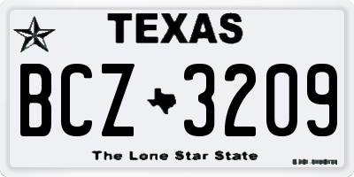 TX license plate BCZ3209