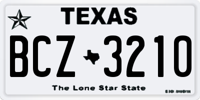 TX license plate BCZ3210