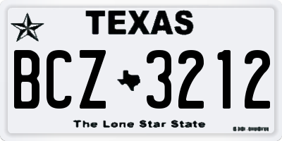 TX license plate BCZ3212