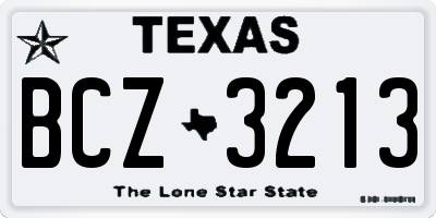 TX license plate BCZ3213