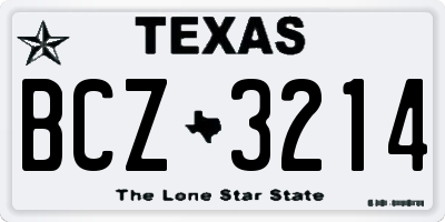TX license plate BCZ3214