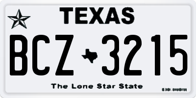 TX license plate BCZ3215
