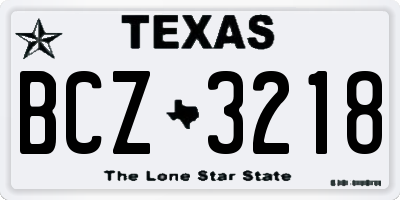 TX license plate BCZ3218