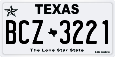 TX license plate BCZ3221