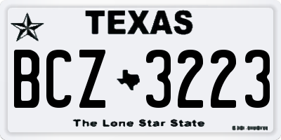 TX license plate BCZ3223