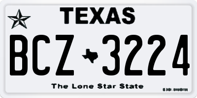 TX license plate BCZ3224