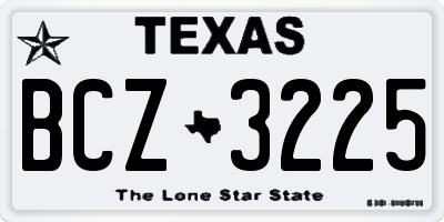TX license plate BCZ3225