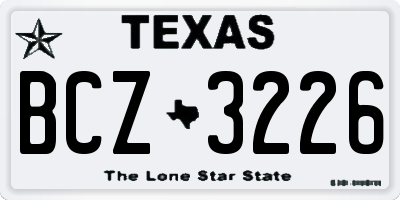 TX license plate BCZ3226