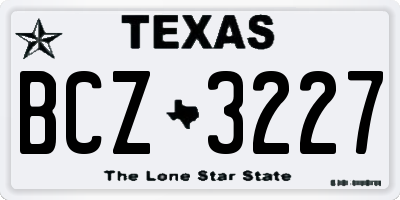 TX license plate BCZ3227