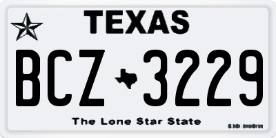 TX license plate BCZ3229