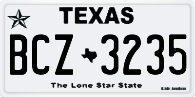 TX license plate BCZ3235