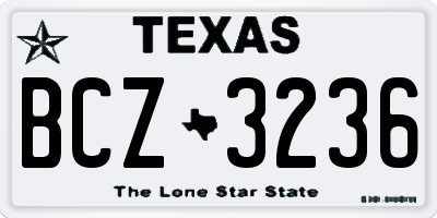 TX license plate BCZ3236