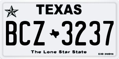 TX license plate BCZ3237