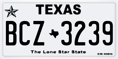 TX license plate BCZ3239