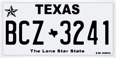 TX license plate BCZ3241