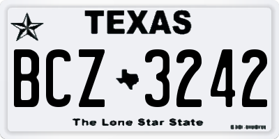 TX license plate BCZ3242