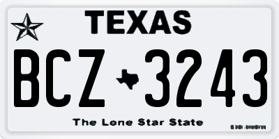 TX license plate BCZ3243