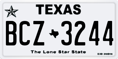 TX license plate BCZ3244