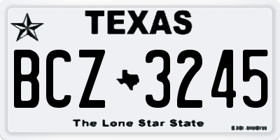 TX license plate BCZ3245