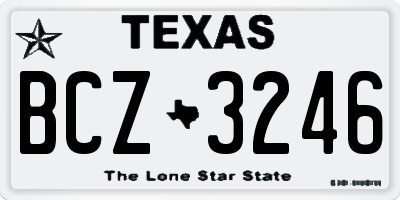 TX license plate BCZ3246