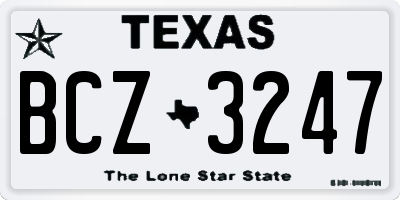 TX license plate BCZ3247