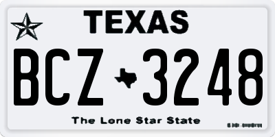 TX license plate BCZ3248