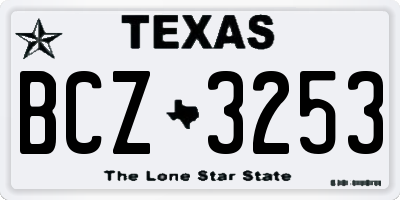 TX license plate BCZ3253