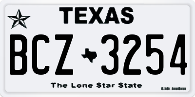 TX license plate BCZ3254