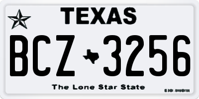 TX license plate BCZ3256
