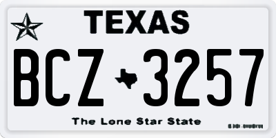 TX license plate BCZ3257