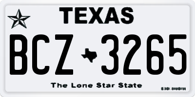 TX license plate BCZ3265