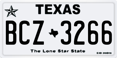 TX license plate BCZ3266