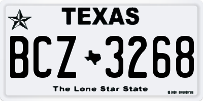 TX license plate BCZ3268