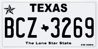 TX license plate BCZ3269