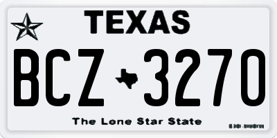 TX license plate BCZ3270
