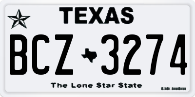 TX license plate BCZ3274