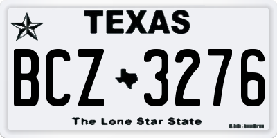 TX license plate BCZ3276