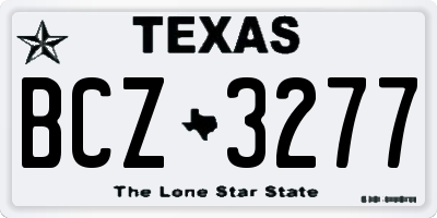 TX license plate BCZ3277