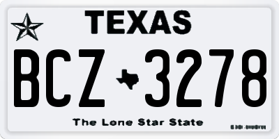 TX license plate BCZ3278
