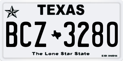 TX license plate BCZ3280
