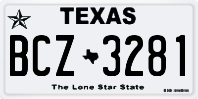 TX license plate BCZ3281