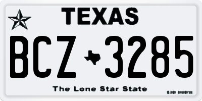 TX license plate BCZ3285