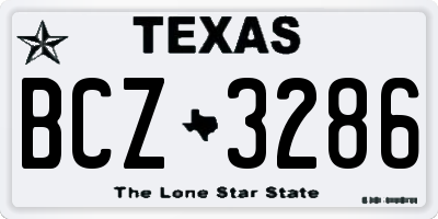 TX license plate BCZ3286