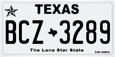 TX license plate BCZ3289