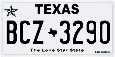 TX license plate BCZ3290