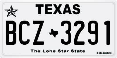 TX license plate BCZ3291