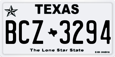 TX license plate BCZ3294