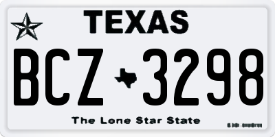 TX license plate BCZ3298