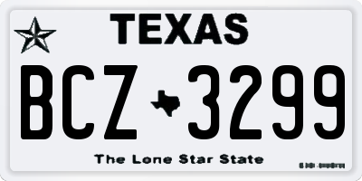TX license plate BCZ3299